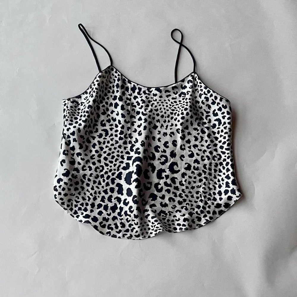 Vintage Saks Fifth Avenue spaghetti strap cheetah print camisole
